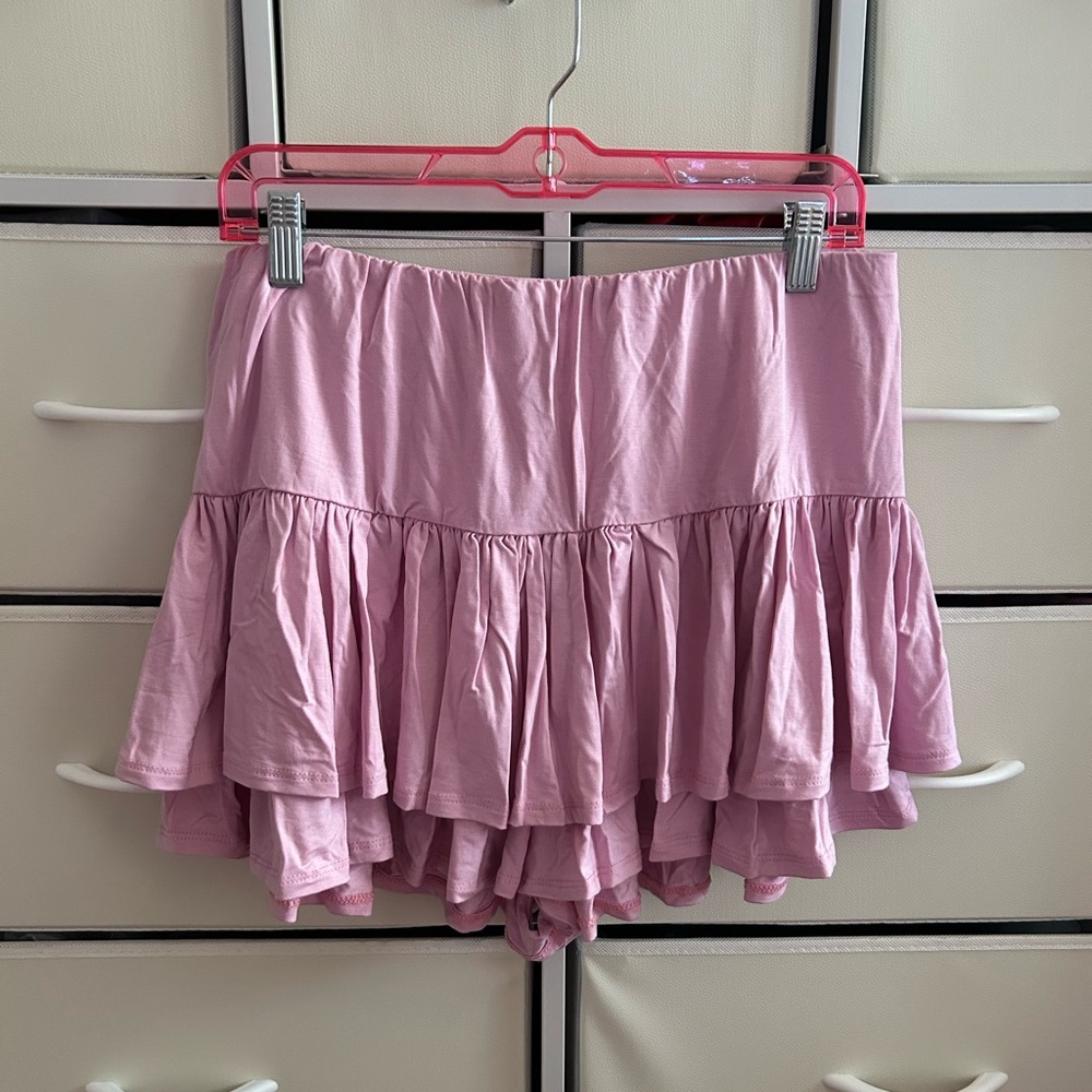 shop my violet pink ruffle shorts